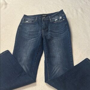 Judy Blue Women's Deep Indigo Wide Leg Jeans